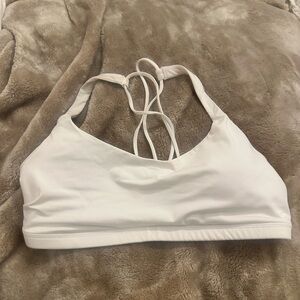 White strappy crz yoga sports bra